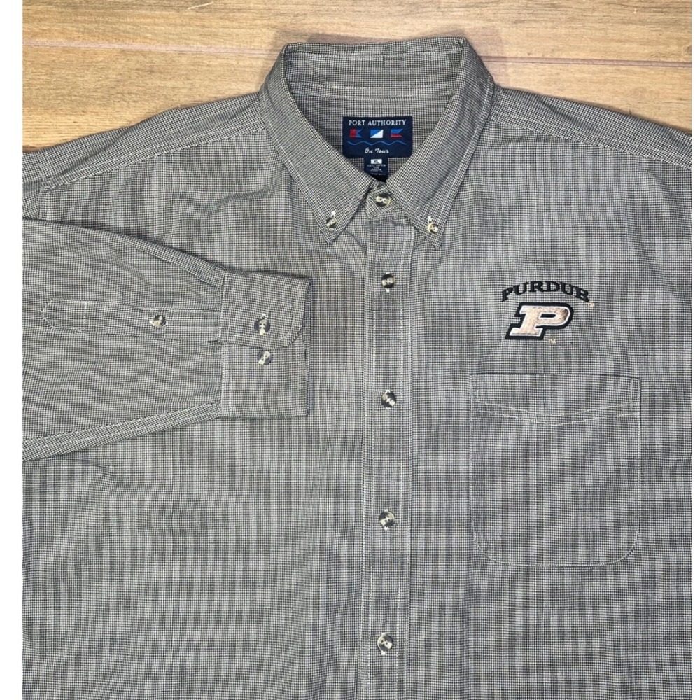 Port Authority on tour Purdue Boilermakers Button Down Shirt Mens XL vintage